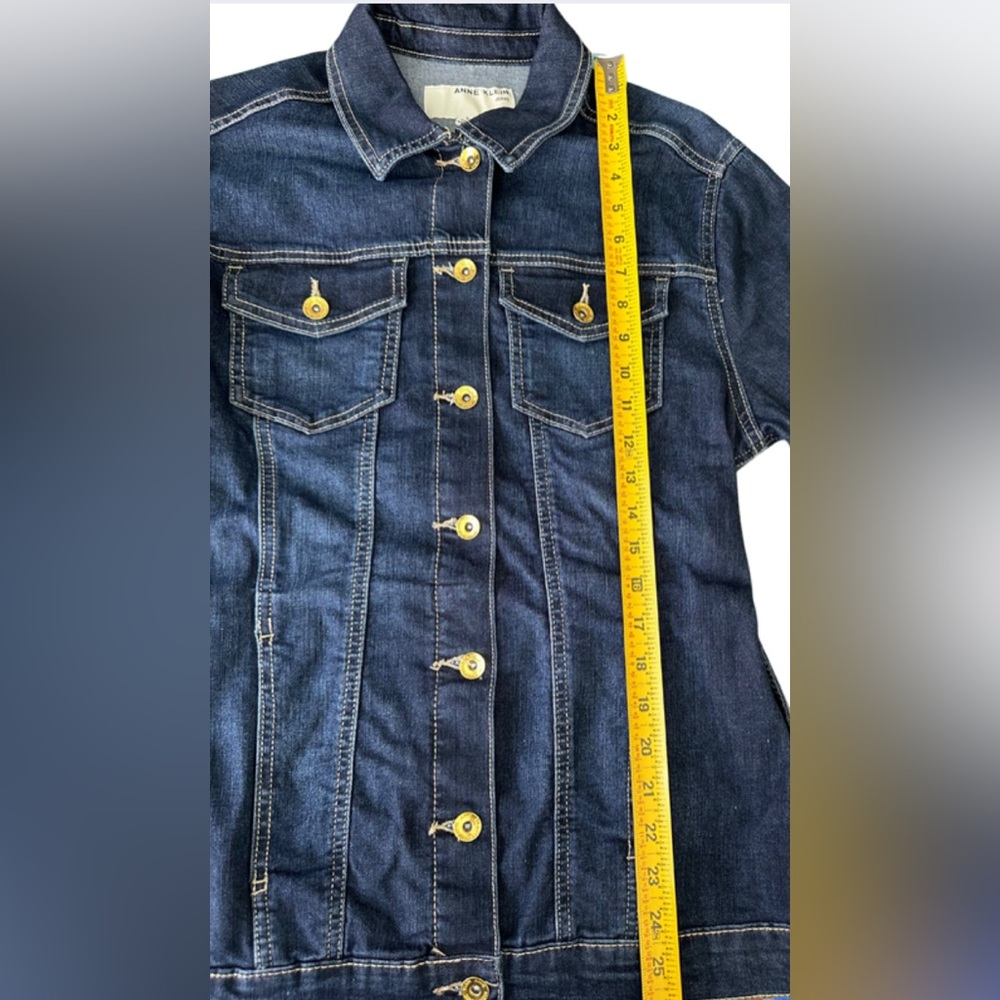 🔥Hot Sale🚒 Anne Klein Belted Jean Jacket Size Small - Picture 10 of 11